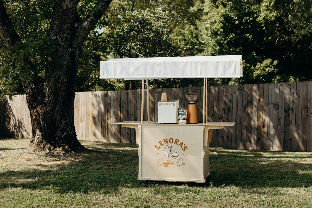 Mobile Coffee Cart with Canopy