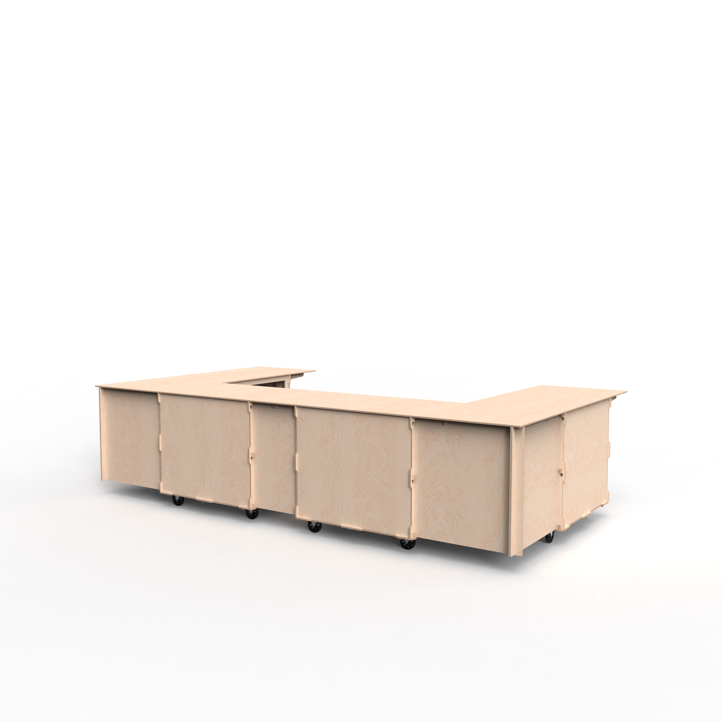 Modular U-Shaped Mobile Event Bar – 4-Cart Professional Setup