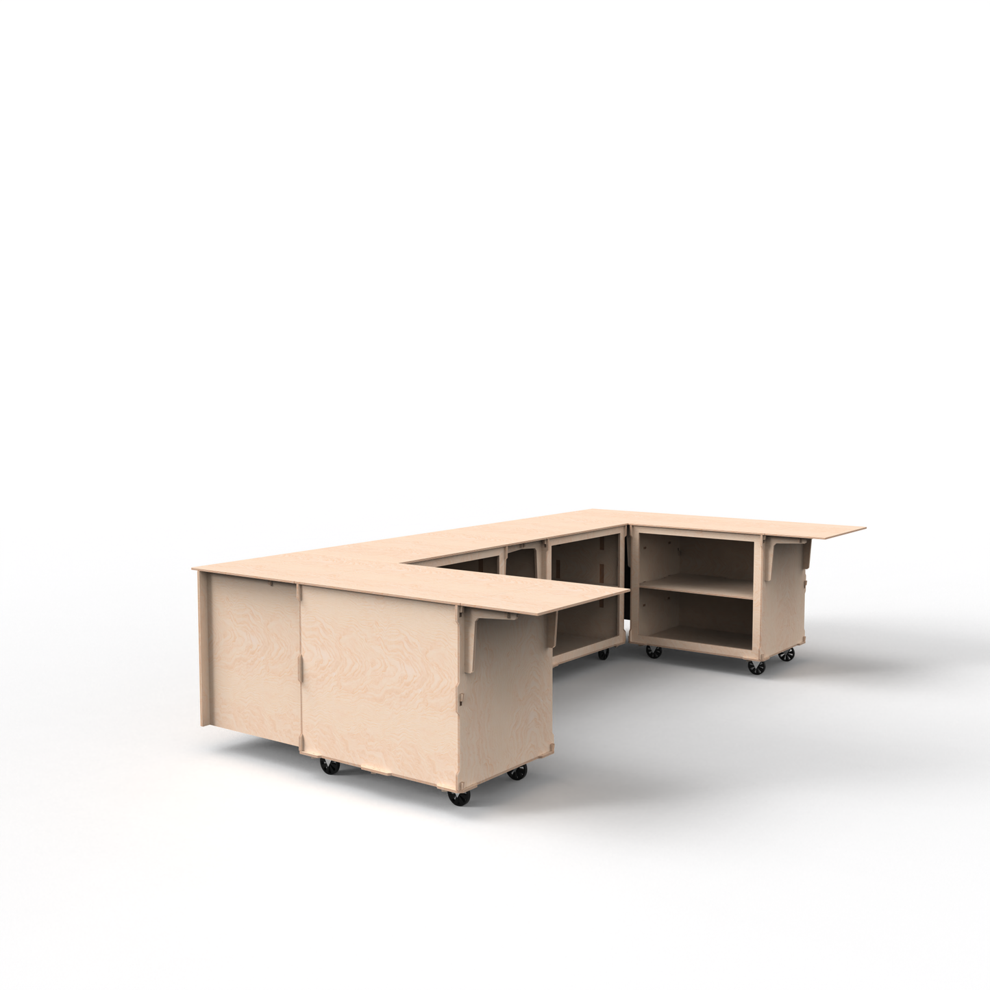 Modular U-Shaped Mobile Event Bar – 4-Cart Professional Setup
