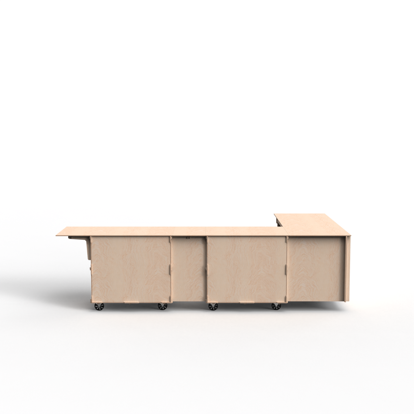 L-Shaped Mobile Display Counter with Corner & Straight Connectors