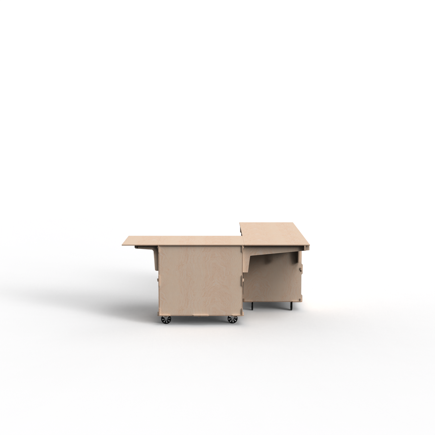 2-Cart L-Shaped Mobile Bar – Open Corner Modular Event Counter