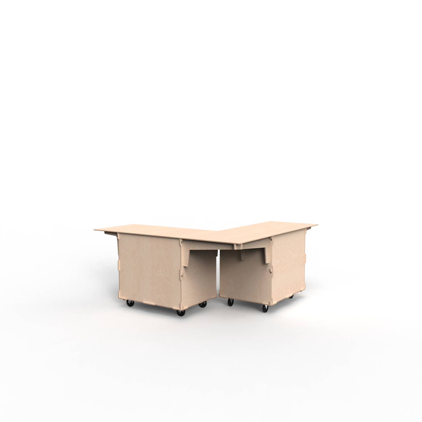 2-Cart L-Shaped Mobile Bar – Open Corner Modular Event Counter
