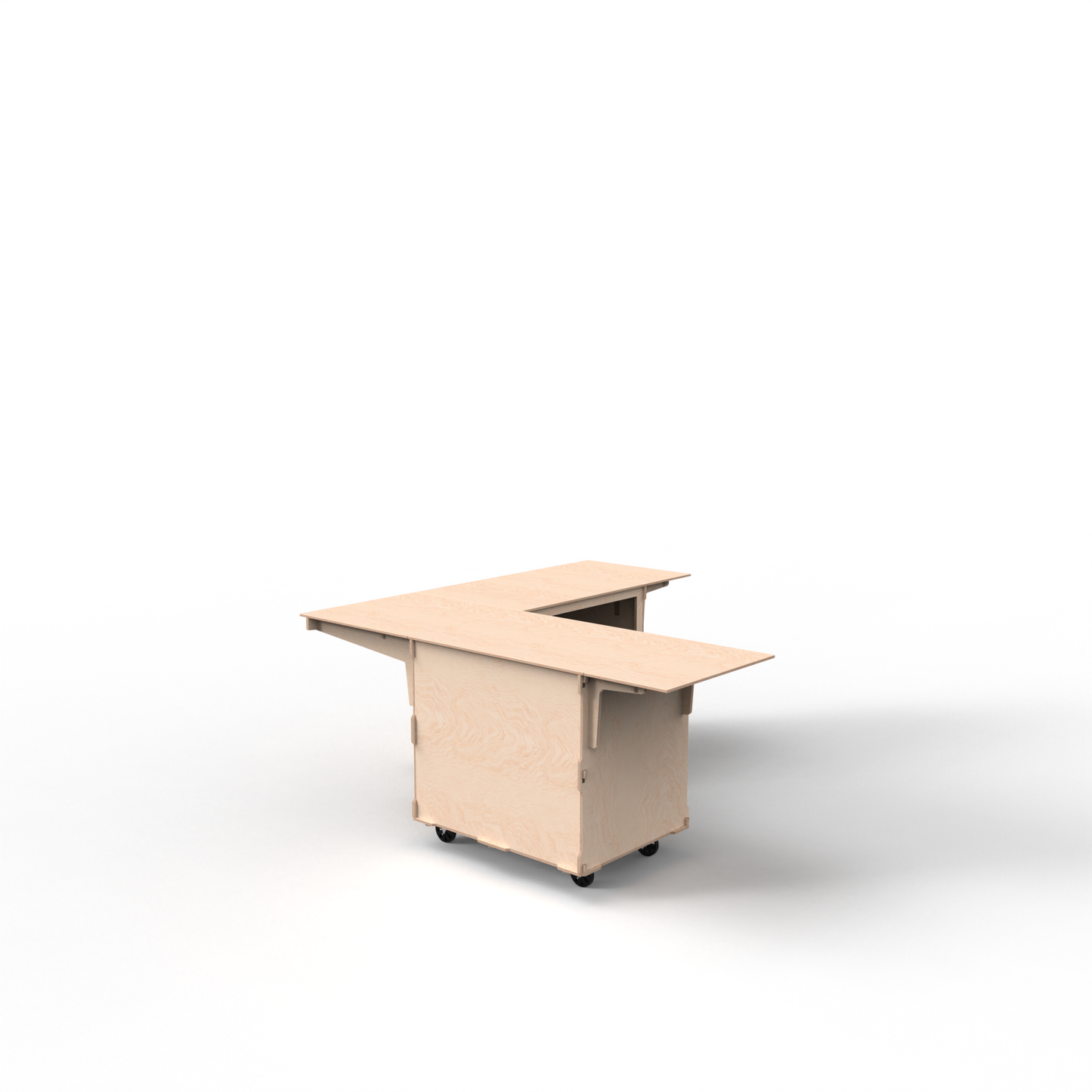 2-Cart L-Shaped Mobile Bar – Open Corner Modular Event Counter