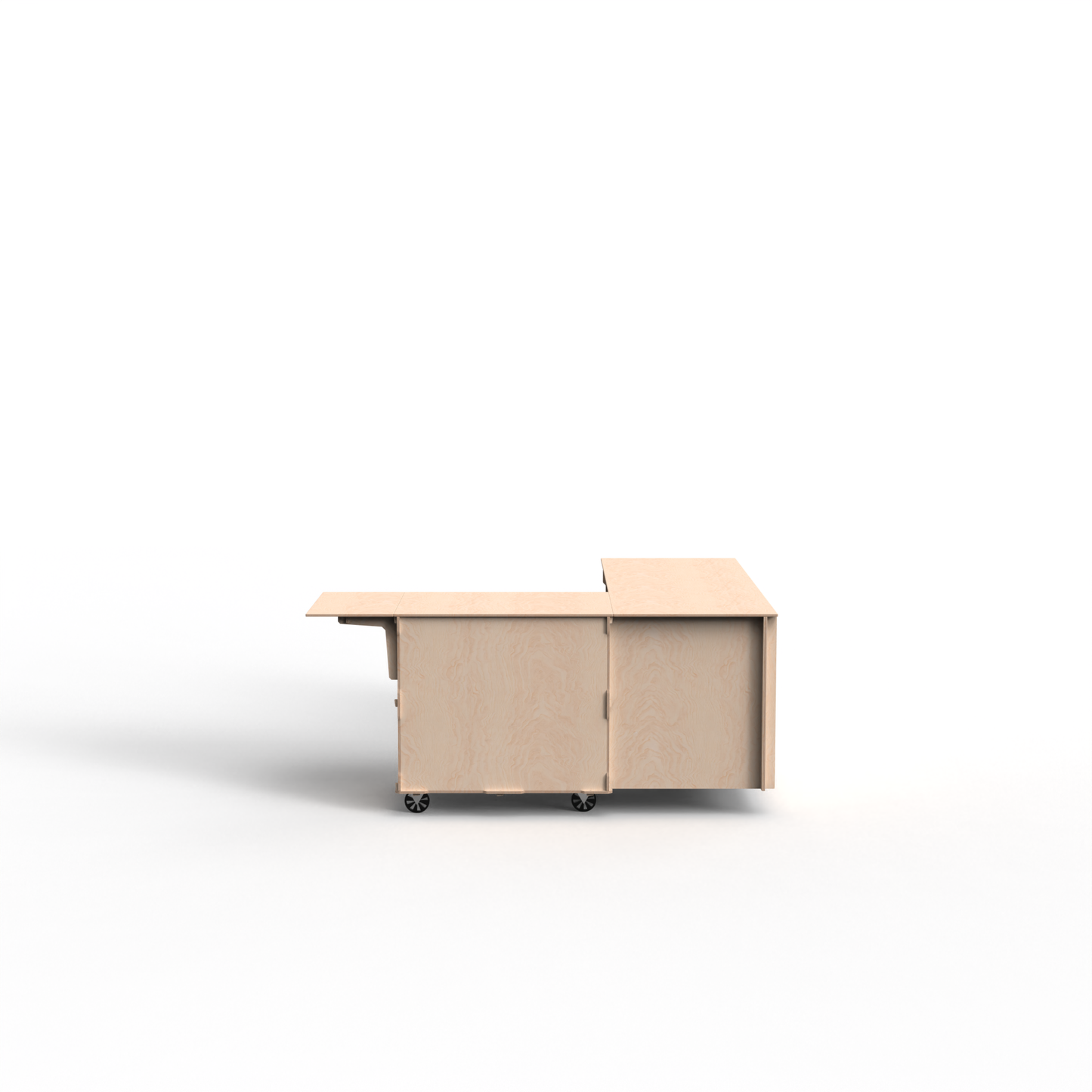 L-Shaped Mobile Cart System with Closed Corner – 2-Cart Modular Setup