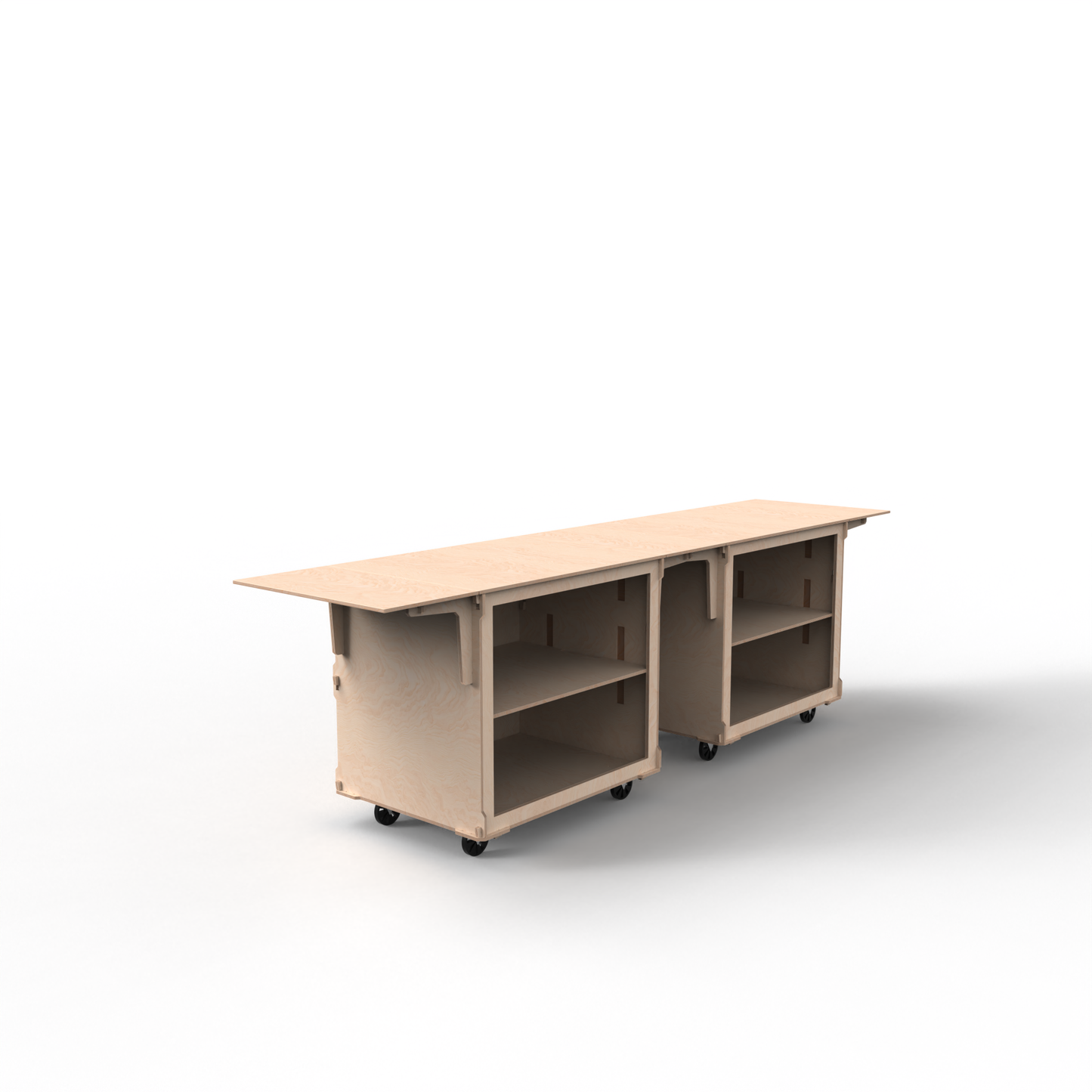 2-Cart Straight-Line Mobile Bar – Modular Event Counter with Straight Connector