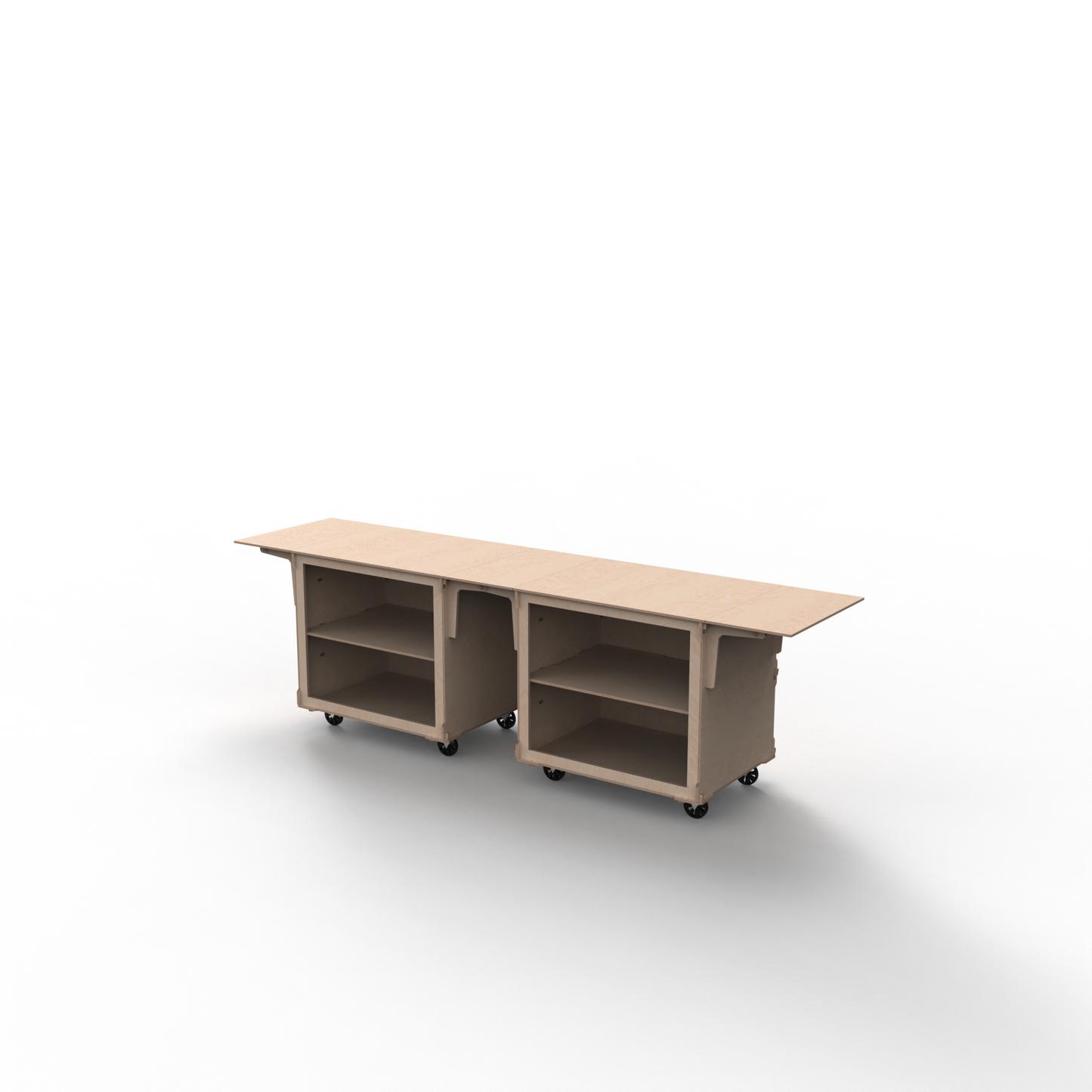 2-Cart Straight-Line Mobile Bar – Modular Event Counter with Straight Connector