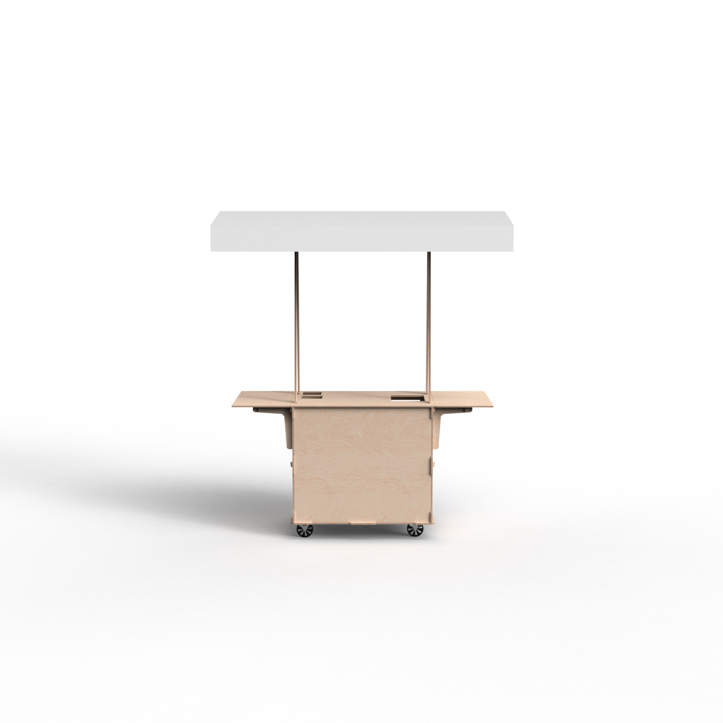 Mobile Coffee Cart with Fabric Roof Canopy