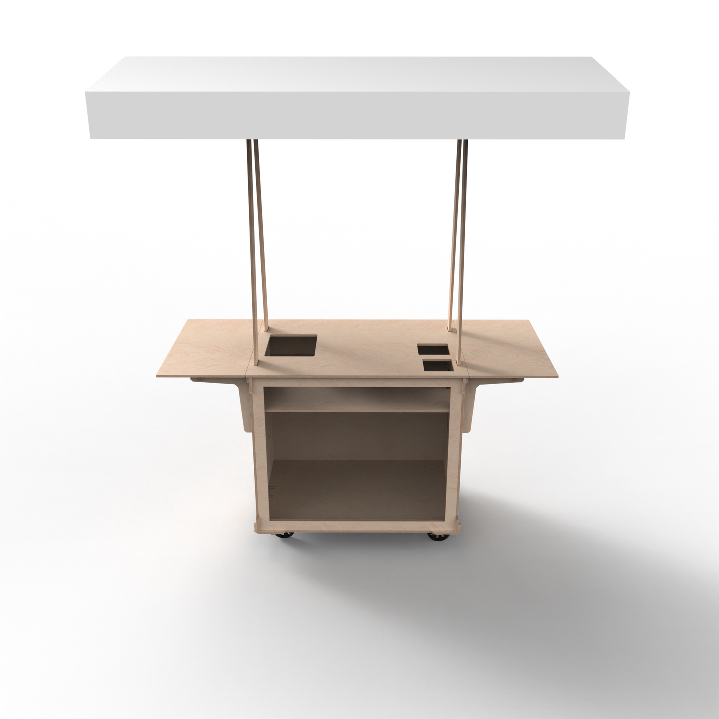 Mobile Coffee Cart with Fabric Roof Canopy