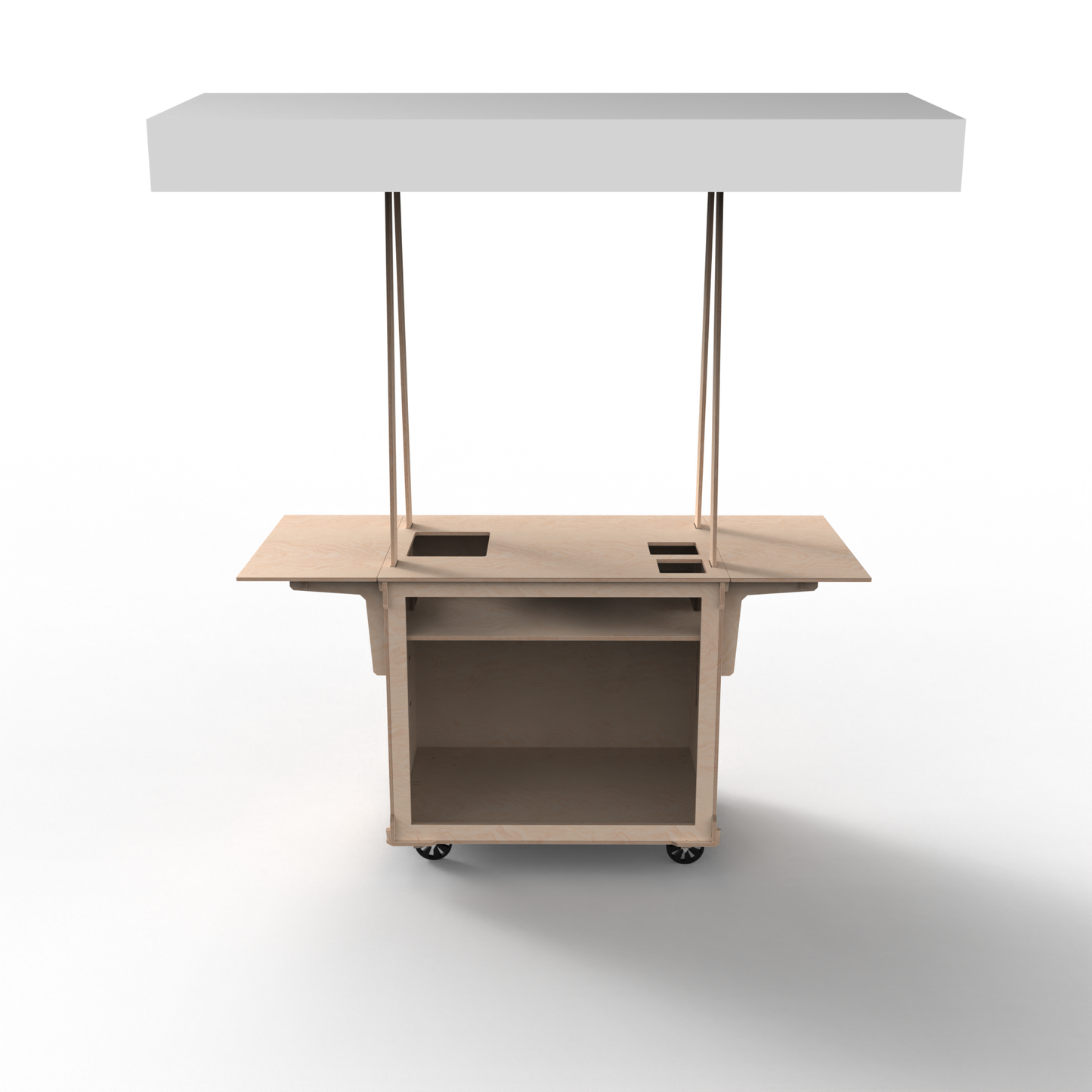 Mobile Coffee Cart with Fabric Roof Canopy