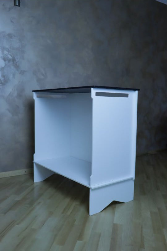 Portable Counter Display White/ Black top