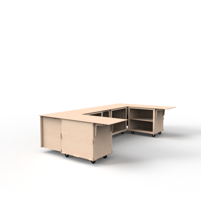 Modular U-Shaped Mobile Event Bar – 4-Cart Professional Setup