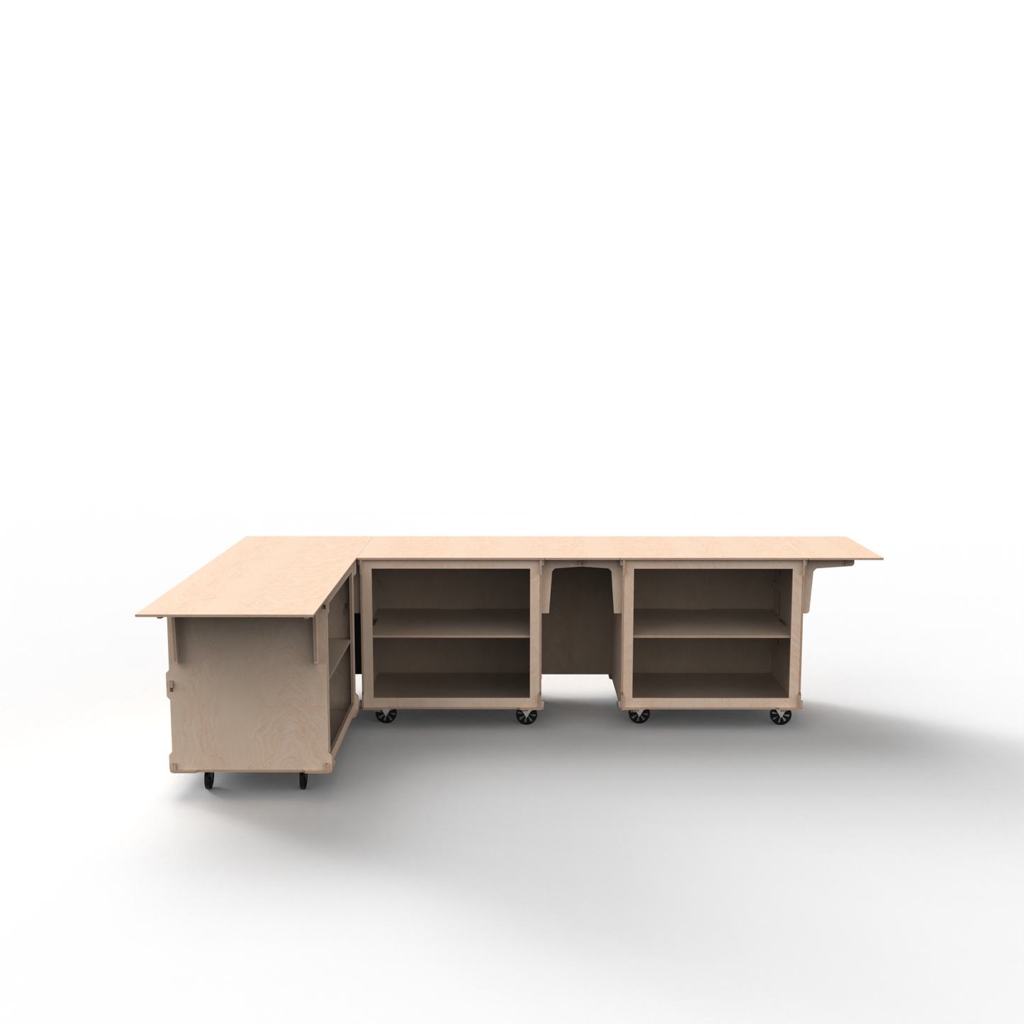 L-Shaped Mobile Display Counter with Corner & Straight Connectors