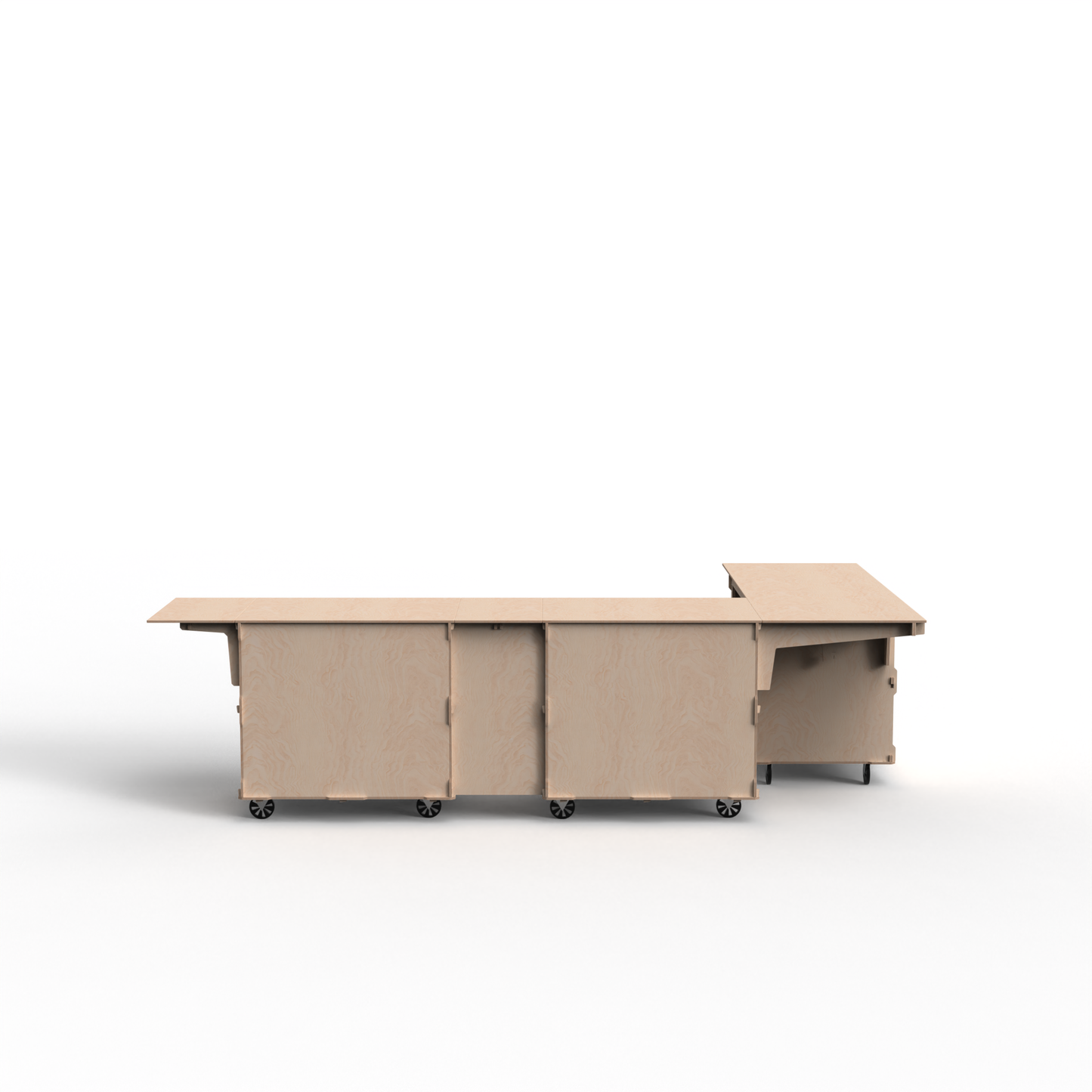 Open Corner Mobile Bar Setup – 3-Cart Modular Display Counter for Events & Pop-Ups
