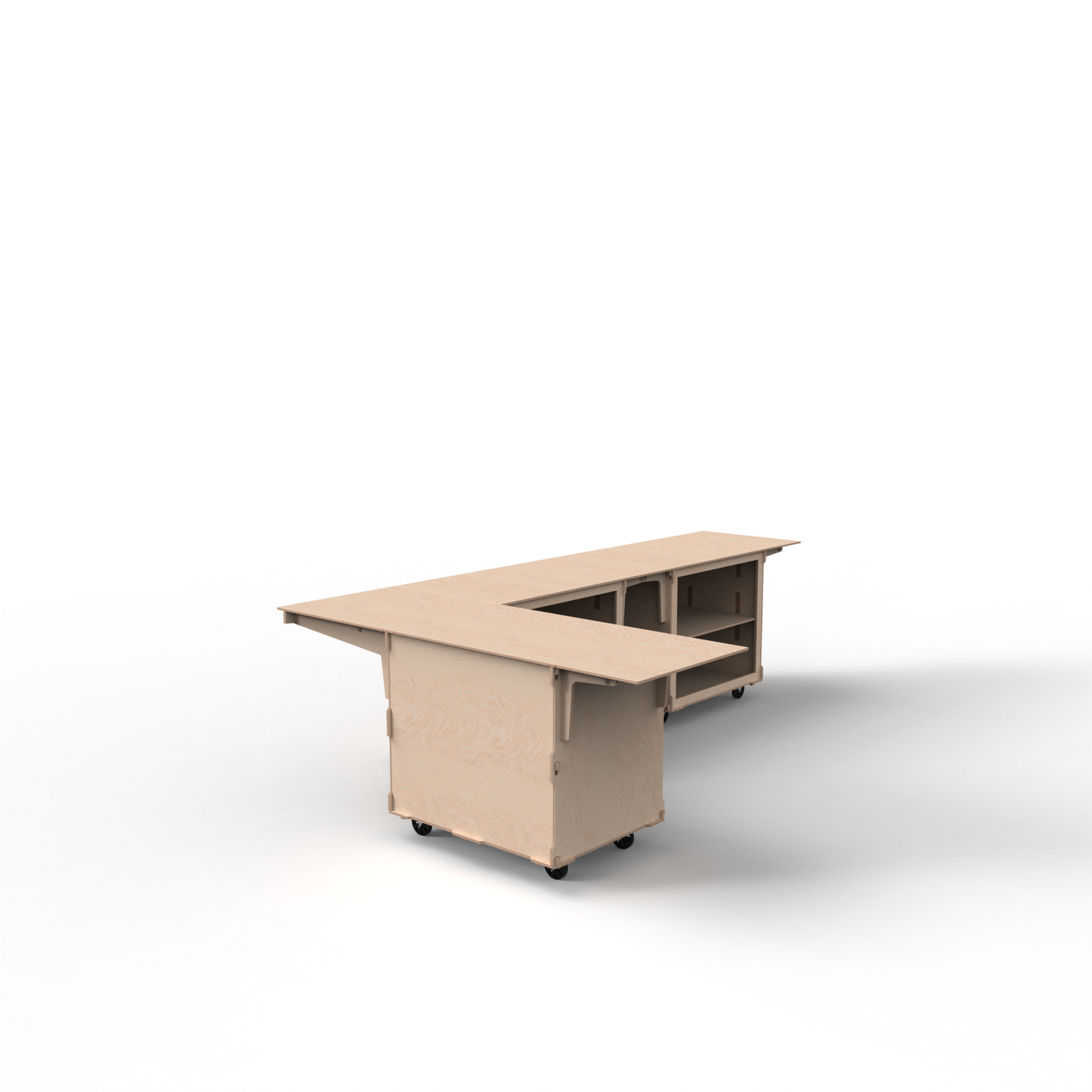 Open Corner Mobile Bar Setup – 3-Cart Modular Display Counter for Events & Pop-Ups