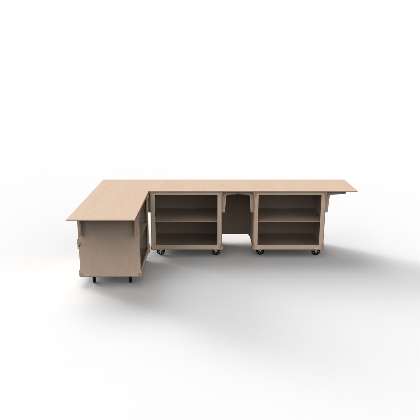Open Corner Mobile Bar Setup – 3-Cart Modular Display Counter for Events & Pop-Ups