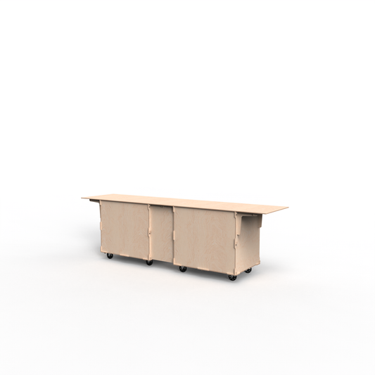 2-Cart Straight-Line Mobile Bar – Modular Event Counter with Straight Connector