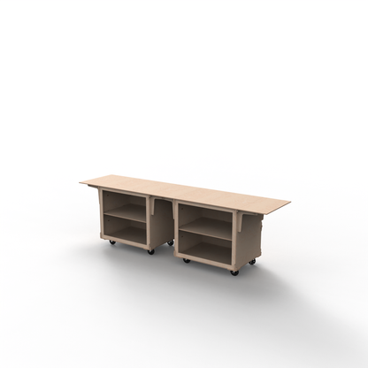 2-Cart Straight-Line Mobile Bar – Modular Event Counter with Straight Connector