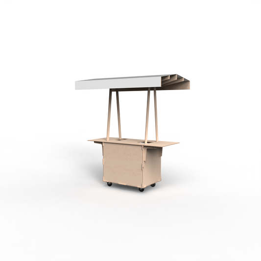 Mobile Coffee Cart with Fabric Roof Canopy