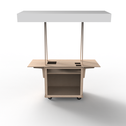 Mobile Coffee Cart with Fabric Roof Canopy