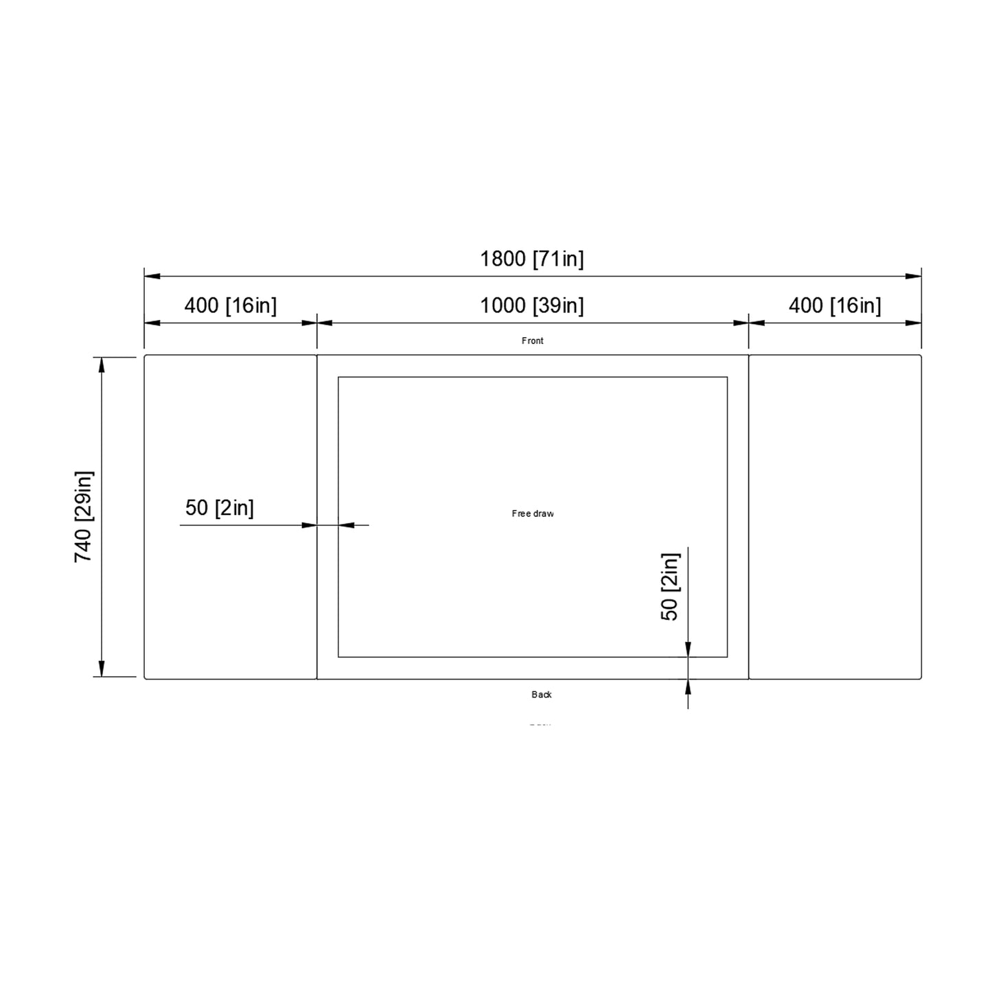 Arbeitsplattenlayout – Free Draw (individuelle Ausschnitte)