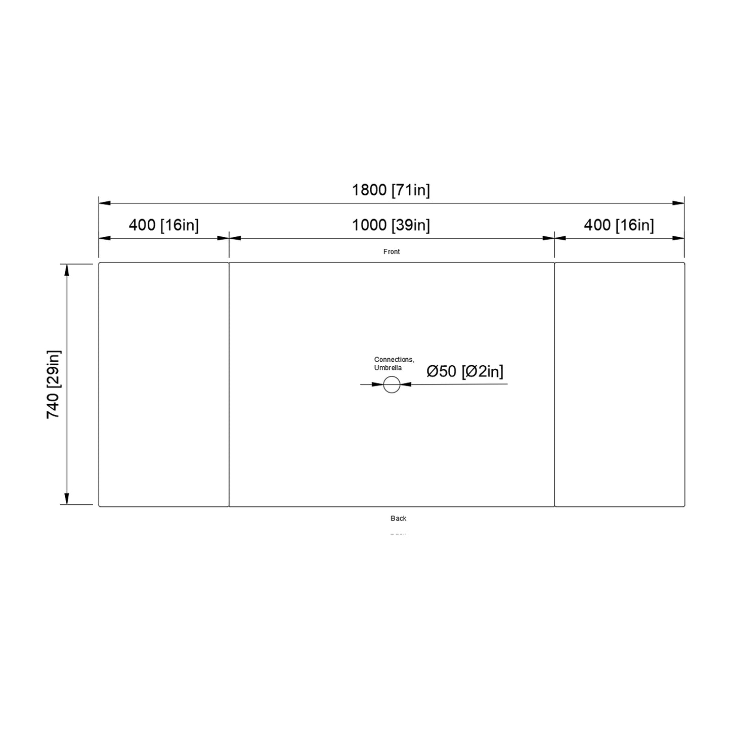 Arbeitsplattenlayout – ausgeschnittener Regenschirm